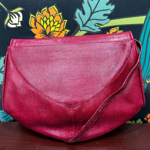 Vintage Bally Lizard-Embossed Leather Shoulder / Crossbody Bag - 1970s-80s - Picture 6 of 8